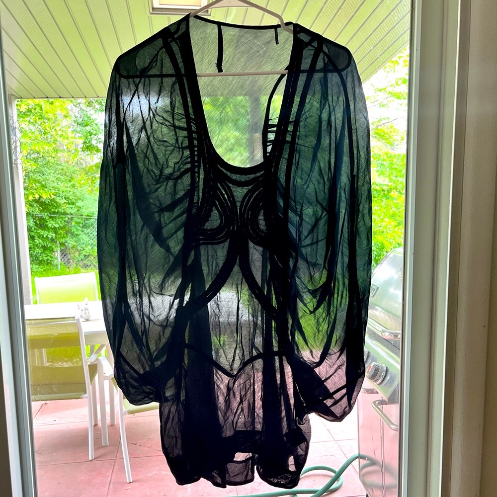 L.A.M.B semi transparent top with beautiful detailing